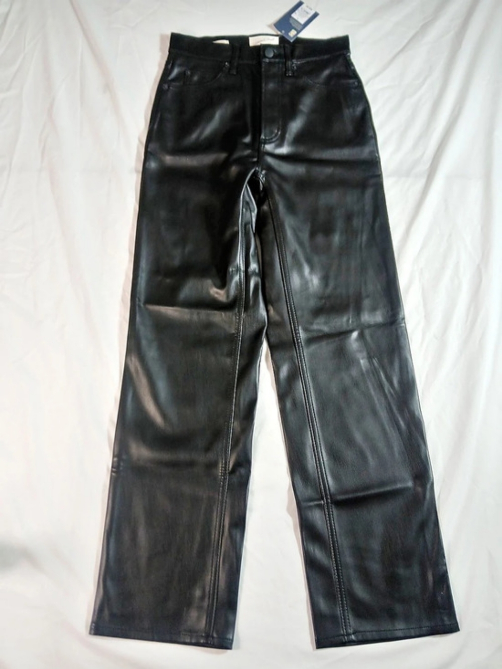 Universal Thread High-Rise '90s Straight Faux Leather Pants Black Size 4